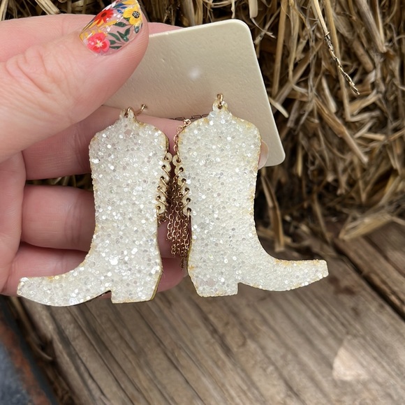 Glitter Cactus Boot Earrings - Picture 8 of 15